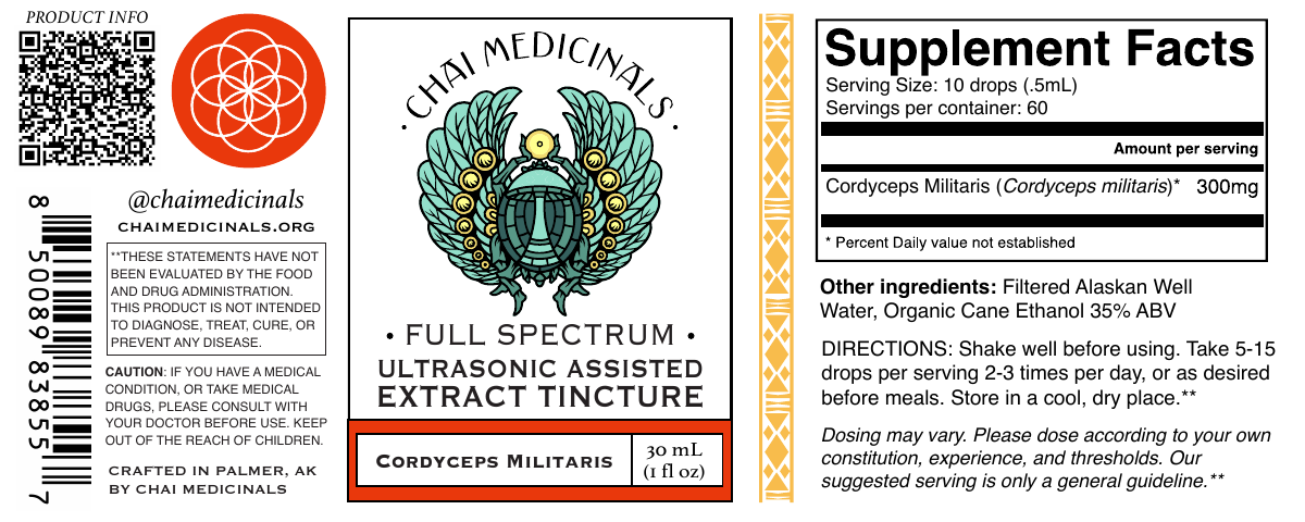 Cordyceps Militaris Ultrasonic Assisted Extract Tincture